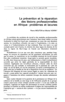 La prévention et la réparation des lésions professionnelles en Afrique: problèmes et lacunes