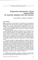 Supported employment: equal opportunities for severely disabled men and women