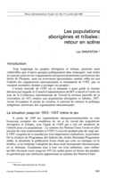 Les populations aborigènes et tribales: retour en scène