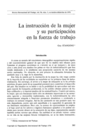 La instrucción de la mujer y su participacion en la fuerza de trabajo