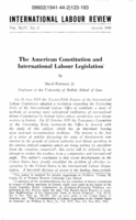 The American constitution and international labour legislation