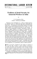 Problems of social security for industrial workers in India
