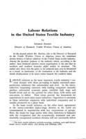 Labour relations in the United States textile industry