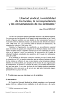 Libertad sindical, inviolabilidad de los locales, la correspondencia y las conversaciones de los sindicatos