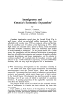 Immigrants and Canada's economic expansion