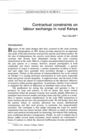 Contractual constraints on labour exchange in rural Kenya