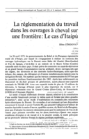 La réglementation du travail dans les ouvrages à cheval sur une frontière: le cas d'Itaipú