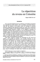 La répartition du revenu en Colombie