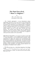 The papal encyclical "Mater et Magistra"