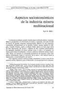 Aspectos socioeconómicos de la industria minera multinacional