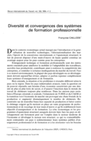 Diversité et convergences des systèmes de formation professionnelle