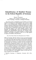 Rehabilitation of disabled persons in the Federal Republic of Germany