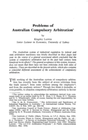 Problems of Australian compulsory arbitration