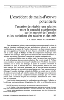 L'excédent de main-d'oeuvre potentielle: tentative de rétablir une relation entre la capacité excédentairesur le marché de l'emploi et les variations des salaires et des prix