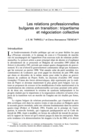 Les relations professionnelles bulgares en transition: tripartisme et négociation collective