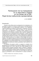 Participación de los trabajadores en la seguridad e higiene en los países de la CEE: papel de las instituciones representativas