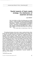 Spatial aspects of basic-needs strategy: the distribution of essential services