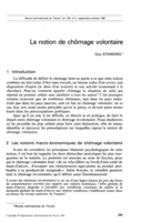 La notion de chômage volontaire