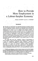 How to provide more employment in a labour-surplus economy