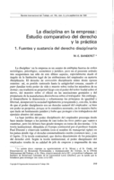 La disciplina en la empresa: estudios comparativo del derecho y la práctica. 1, Fuentes y sustancia del derecho disciplinario