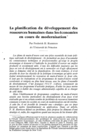 La planification du développement des ressources humaines dans les économies en cours de modernisation