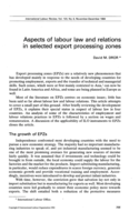 Aspects of labour law and relations in selected export processing zones