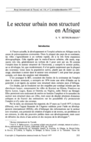 Le secteur urbain non structuré en Afrique