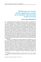 Statistiques du travail: rendre également compte de la situation des femmes et des hommes