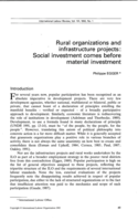 Rural organizations and infrastructure projects: social investment comes before material investments
