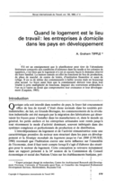 Quand le logement est le lieu de travail: les entreprises à domicile dans les pays en développement