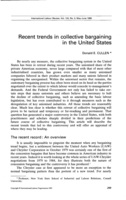 Recent trends in collective bargaining in the United States