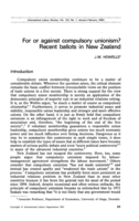 For or against compulsory unionism?: recent ballots in New Zealand