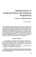Administration of integrated rural development programmes: a note on methodology
