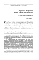 La política de precios en los países en desarrollo: 2, Instrumentos y efectos