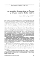 Los servicios de guardería en Europa y el lucro cesante de las madres