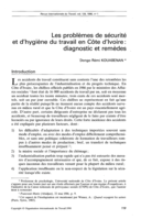 Les problèmes de sécurité et d'hygiène du travail en Côte d'Ivoire: diagnostic et remèdes