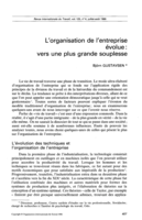 L'organisation de l'entreprise évolue: vers une plus grande souplesse