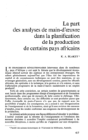 La part des analyses de main-d'oeuvre dans la planification de la production de certains pays africains