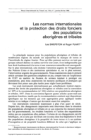 Les normes internationales et la protection des droits fonciers des populations aborigènes et tribales