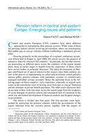 Pension reform in central and eastern Europe: emerging issues and patterns