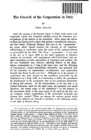The growth of the corporation in Italy