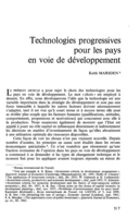 Technologies progressives pour les pays en voie de développement