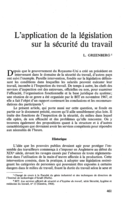 L'application de la législation sur la sécurité du travail