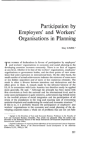 Participation by employers and workers organisations in planning
