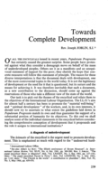 Towards complete development