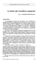 Le statut des travailleurs espagnols