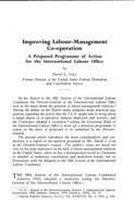 Improving labour-management co-operation: a proposed programme of action for the International Labour Office