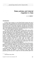State policies and internal migration in Asia