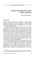 Labour market policies in the Baltic republics