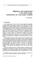 Migration and employment in the Arab world: construction as a key policy variable